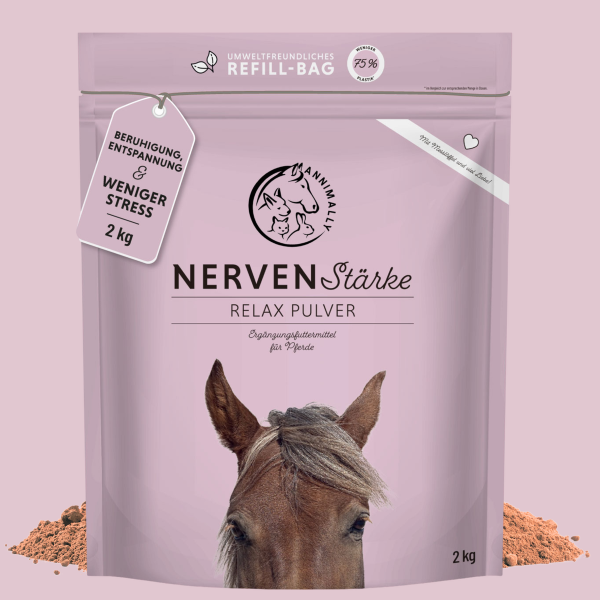Nervenstärke Relax Pulver für Pferde – Futterzusatz | Annimally