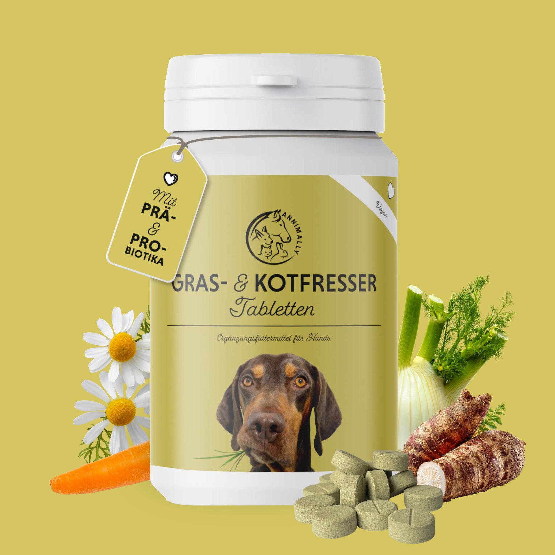 bio dünger hund gefressen Gras- & Kotfresser Drops für Hunde auch bei Sodbrennen & Pfotenlecken