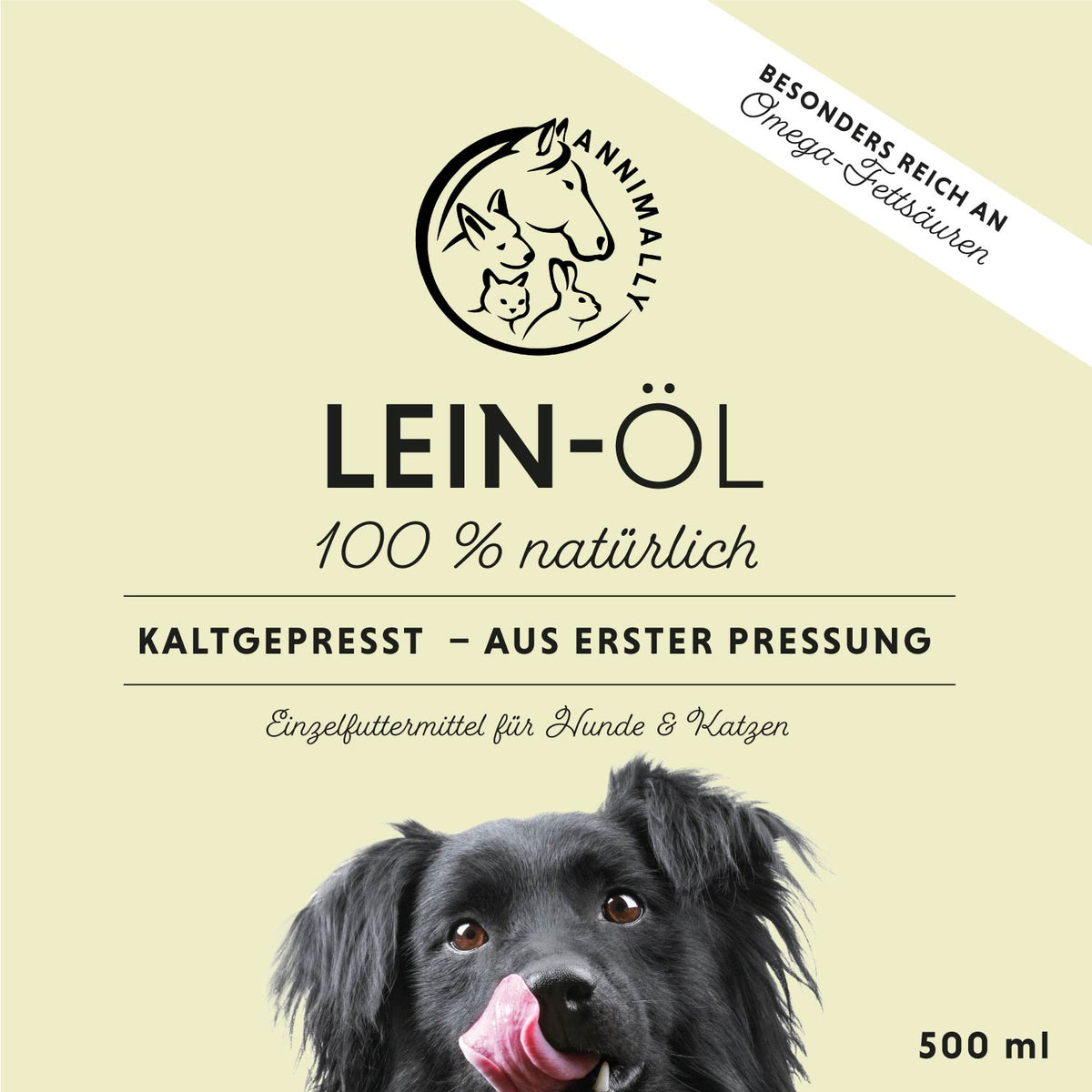 Futterergänzung für Hunde & Katzen: Leinöl kaltgepresst mit Omega-3