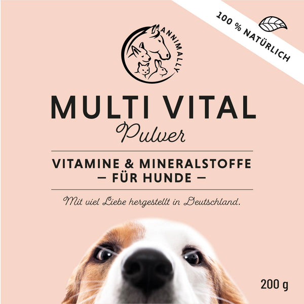 Vitamine für den Hund mit dem Multivitamin Pulver von Annimally